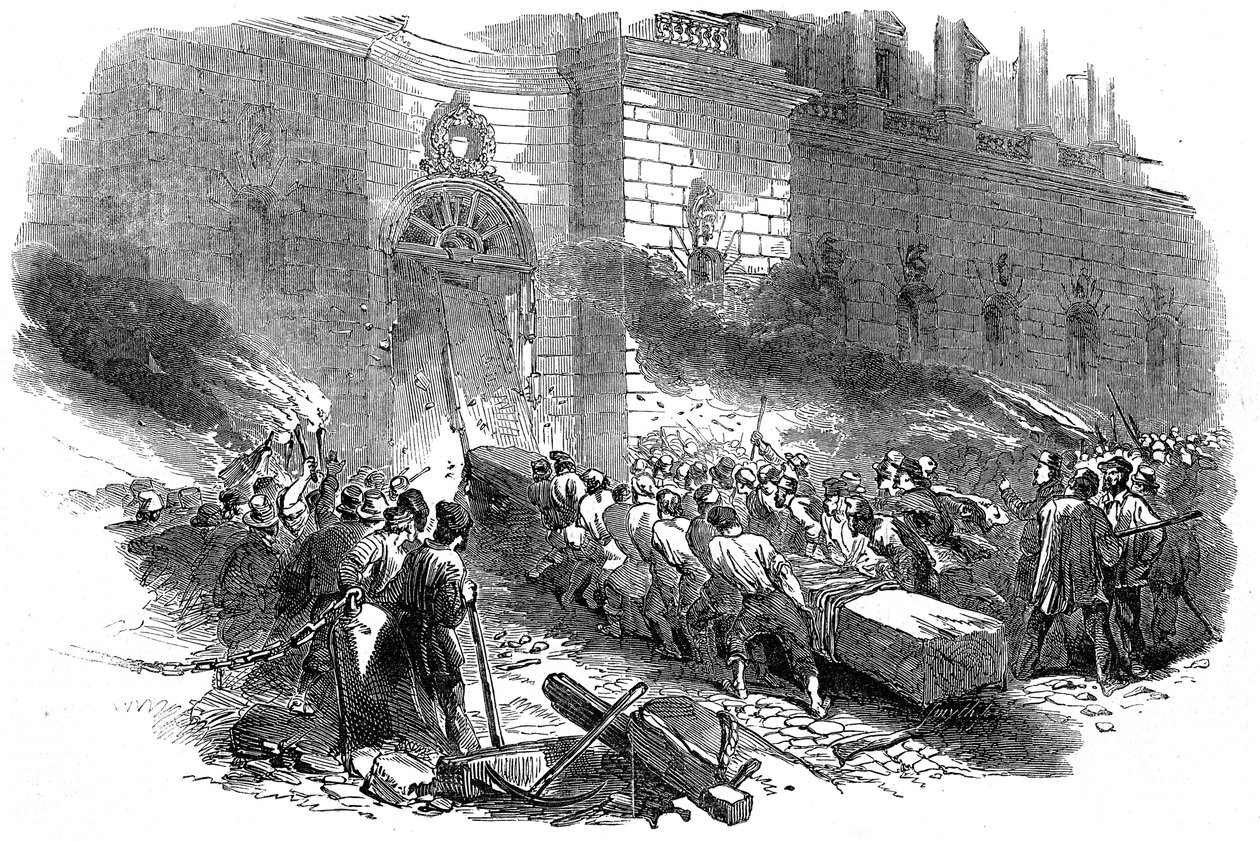 Publikum stormede Arsenal i Berlin, Revolution i Preussen, marts 1848 af Unbekannt