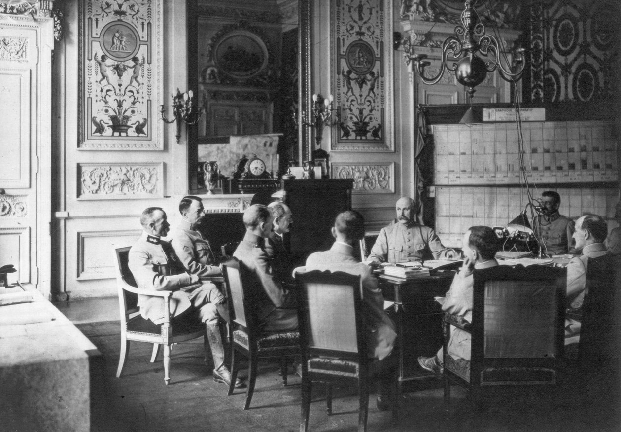 Den daglige rapport på den franske øverstbefalendes kontor, 1917 af Unbekannt