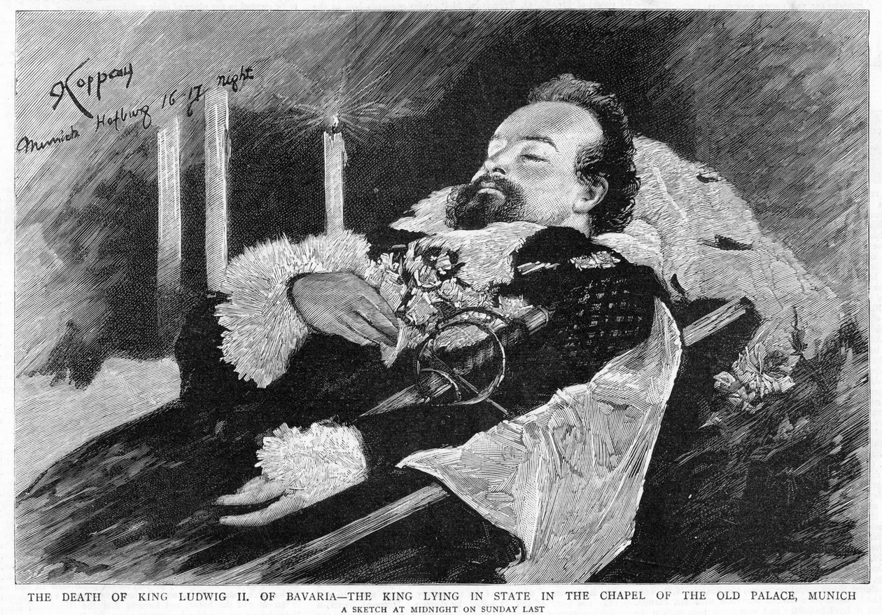Kong Ludwig II af Bayerns død 1845-1886, 1886 af Unbekannt