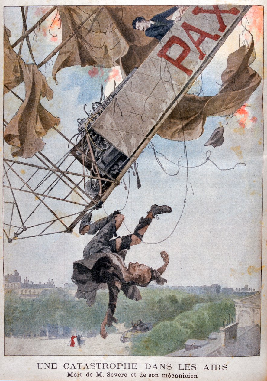 Flyveren Auguste Severos død over Paris, 1902 af Unbekannt