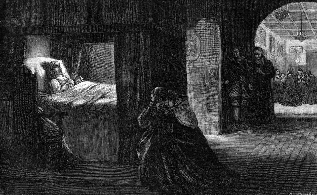 Oliver Cromwells dødsleje, 3. september 1658, 1800-tallet af Unbekannt