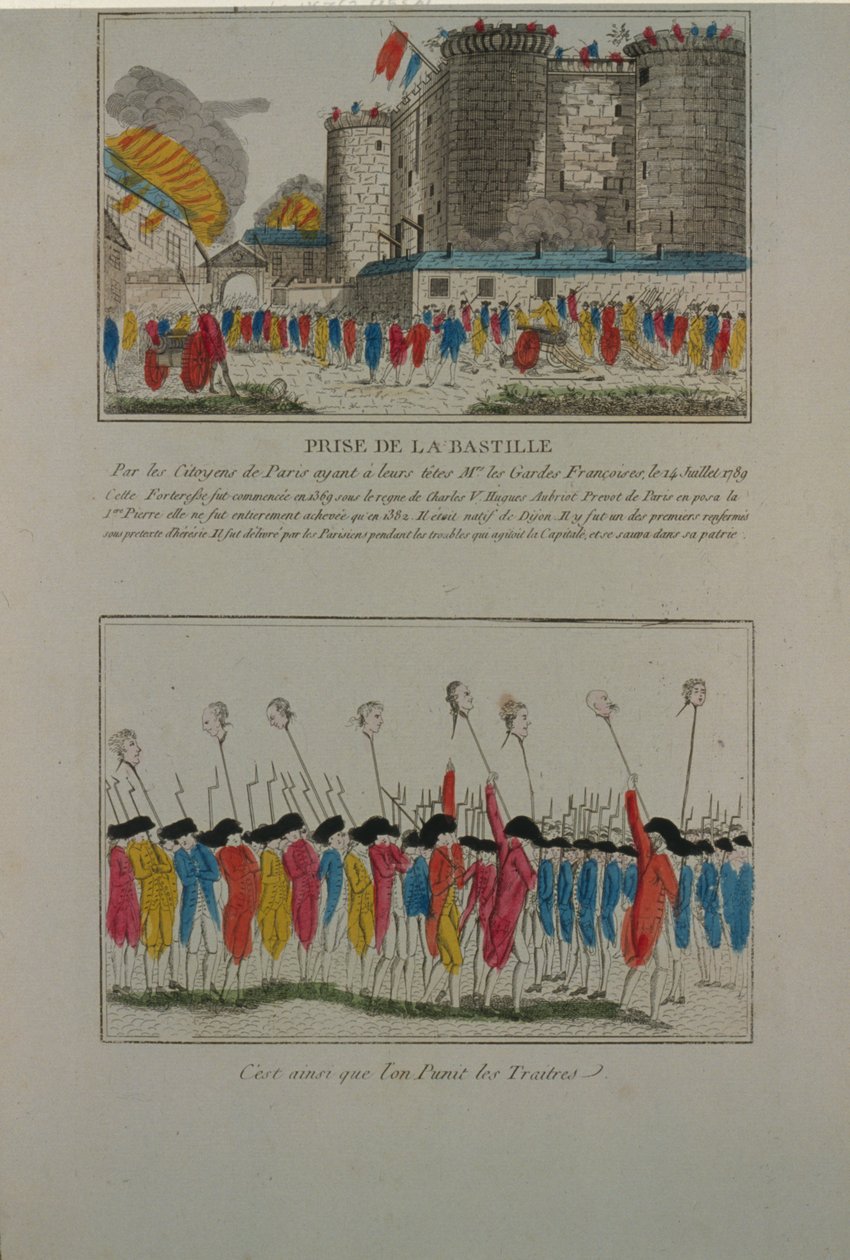 Nedrivningen af Bastillen, 14. juli 1789, 1789 af Unbekannt