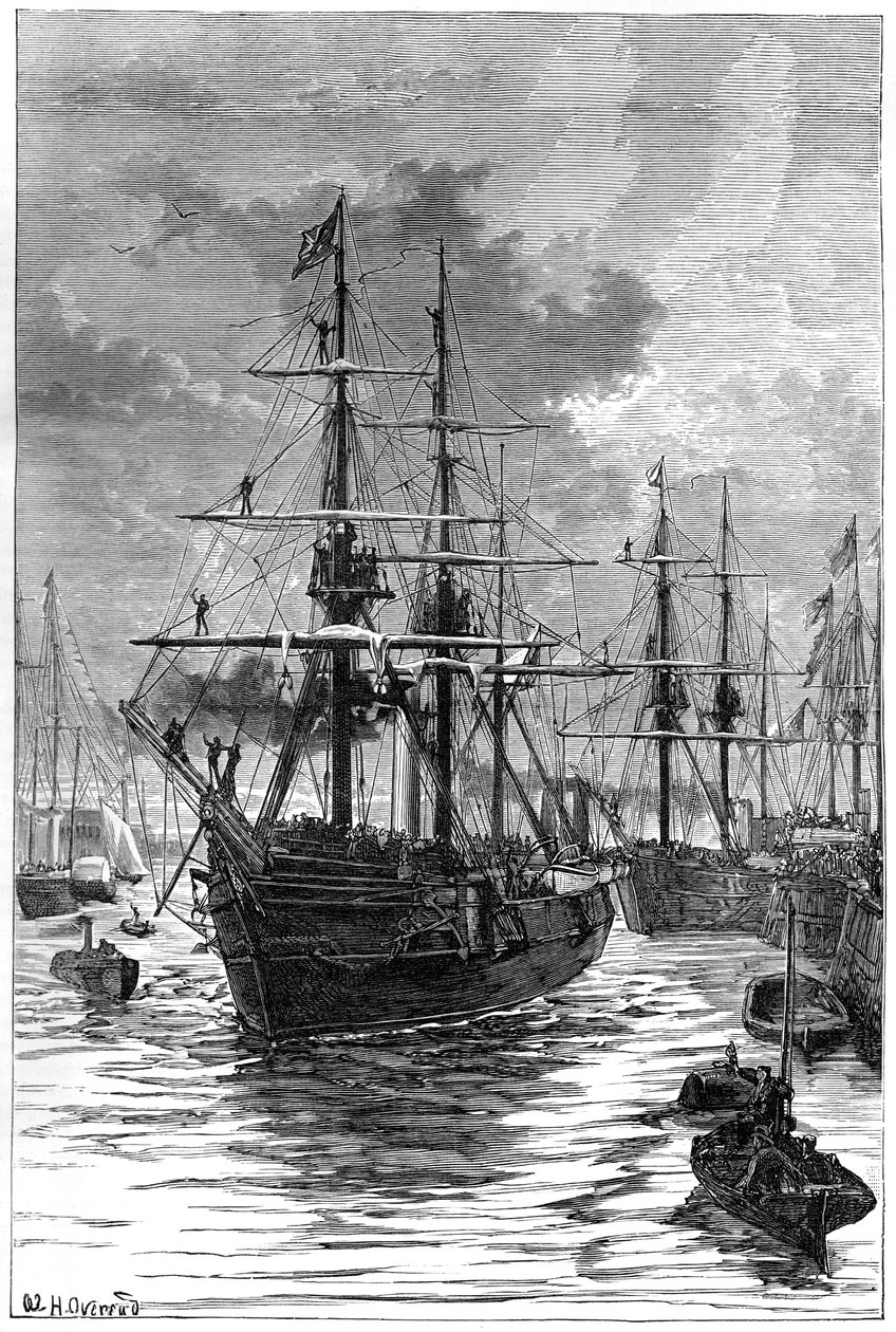 Albert og Discoverys afgang fra Portsmouth, 1800-tallet af Unbekannt