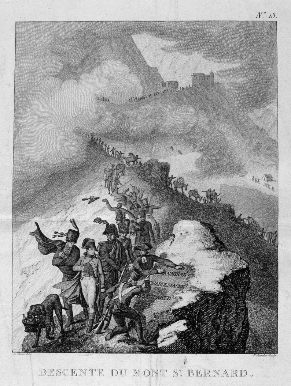Nedstigningen af Mount St Bernard, 1800 af Unbekannt