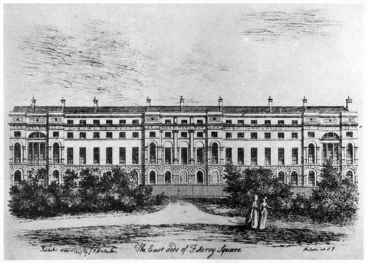 Østsiden af Fitzroy Square, London, 1807 1907 af Unbekannt