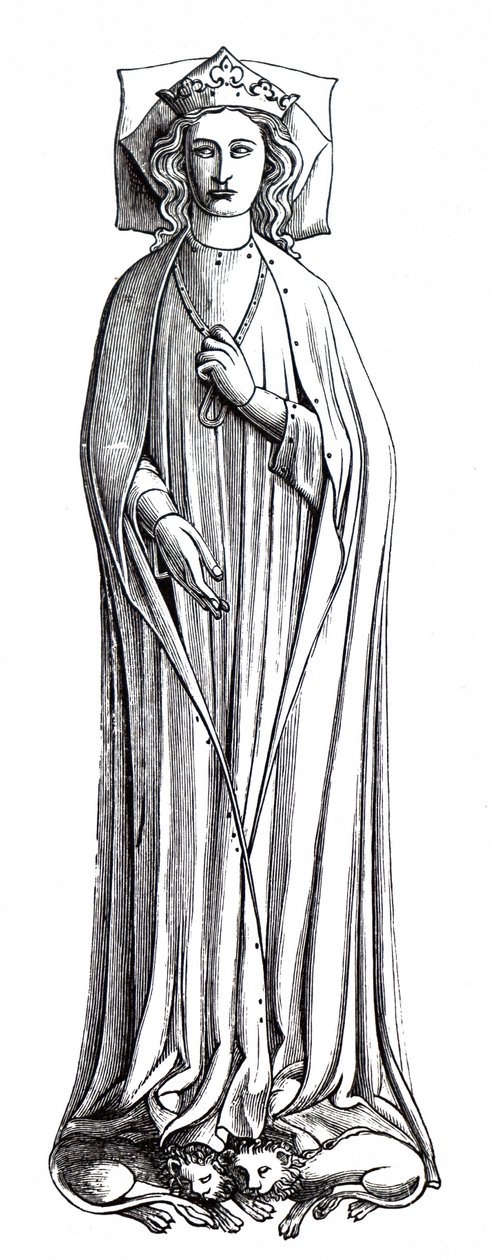 Billedet af Eleanor af Castilla placeret ved Westminster Abbey. af Unbekannt