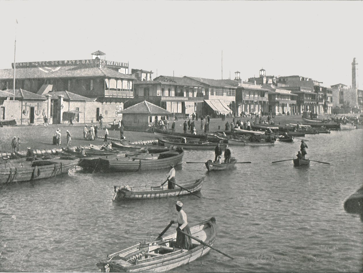 Indgangen til Suez-kanalen ved Port Said, Egypten, 1895. af Unbekannt