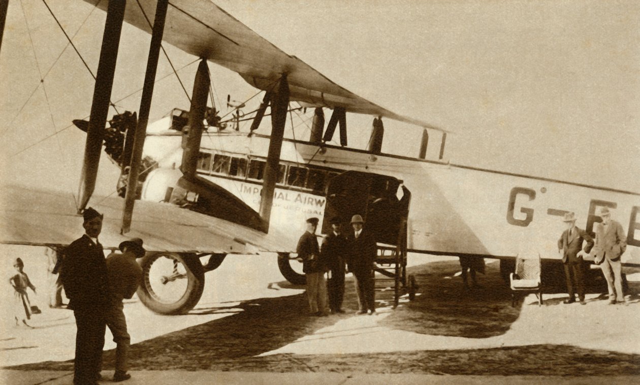Den første indiske luftpost ankommer til Croydon Lufthavn, det sydlige London, 1929, 1935. af Unbekannt