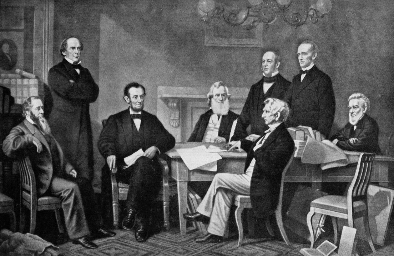 Den første læsning af proklamationen om frigørelse, 1863, c1920 af Unbekannt