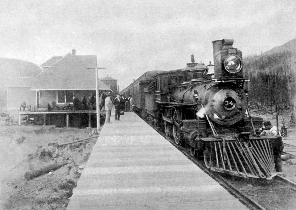 Det første regulære transkontinentale tog i Fernie, British Columbia, Canada, 1886 1951 af Unbekannt
