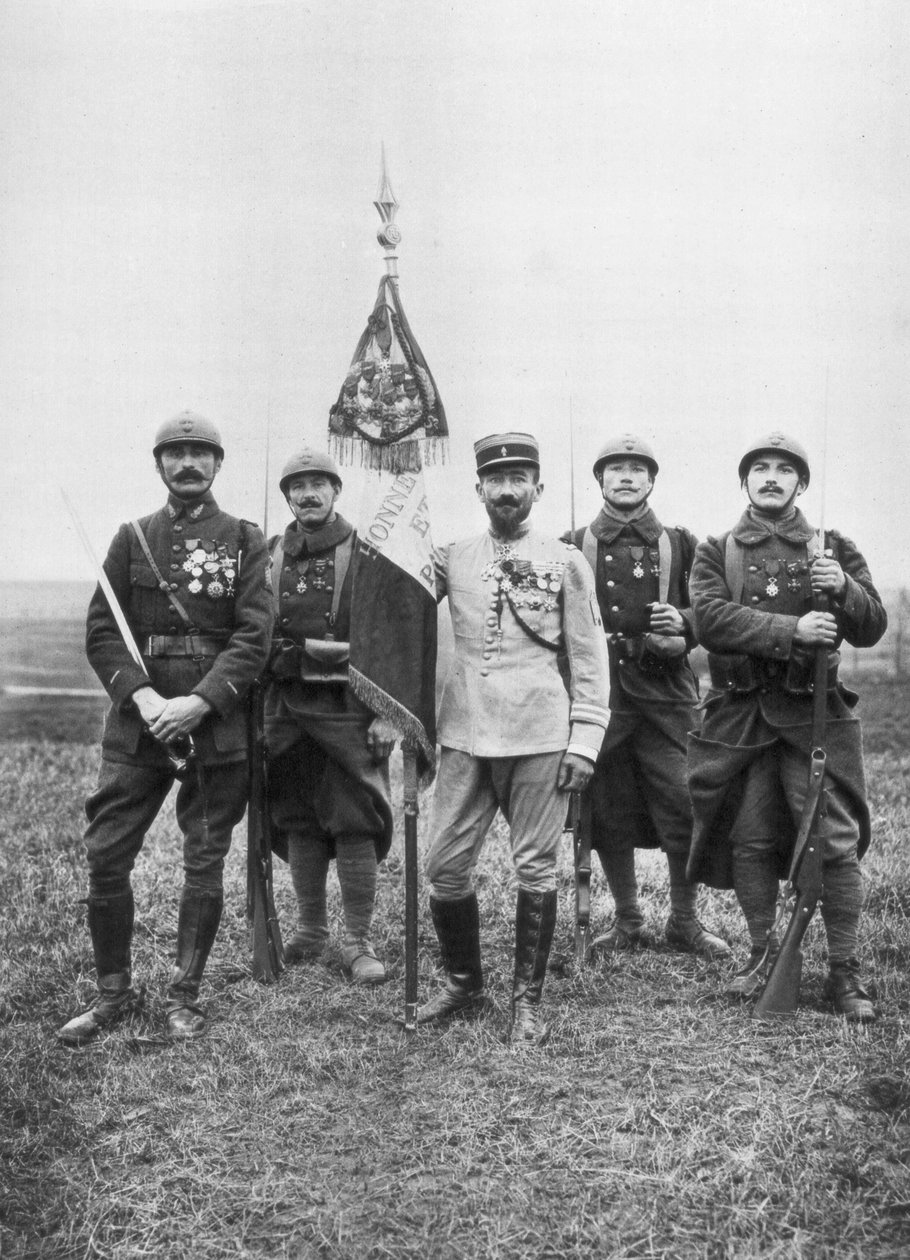 Flaget for Regiment de Marche, fra den franske fremmedlegion, c1914-1918 af Unbekannt