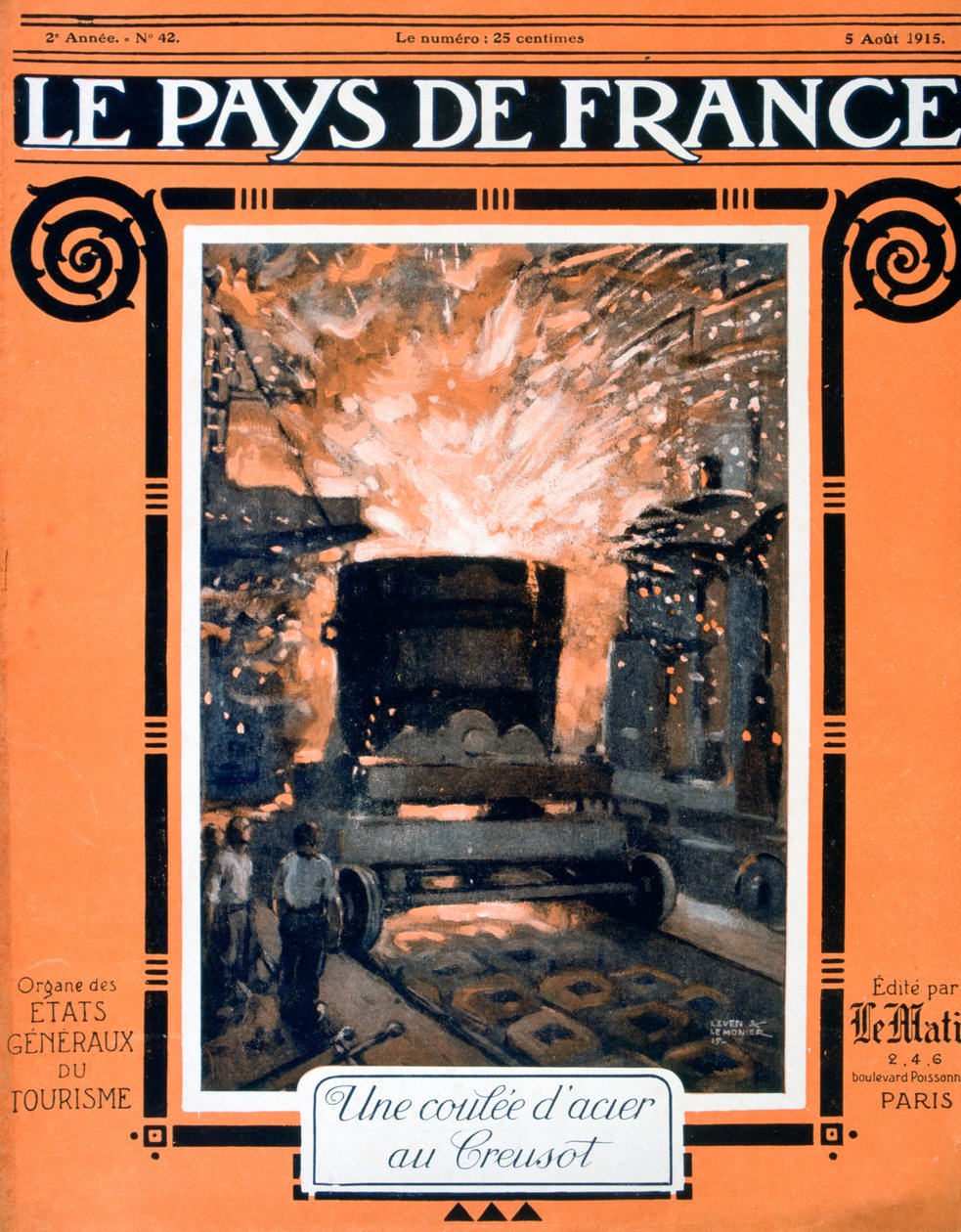 Forsiden af ​​Le Pays de France, 5. august 1915 af Unbekannt