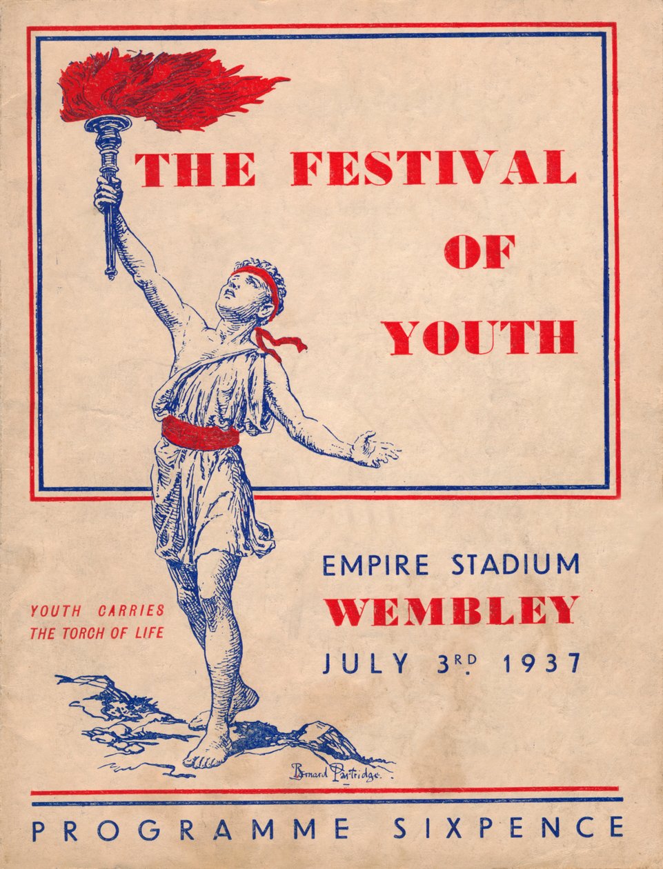 Forsiden af programmet til The Festival of Youth, 1937 af Unbekannt