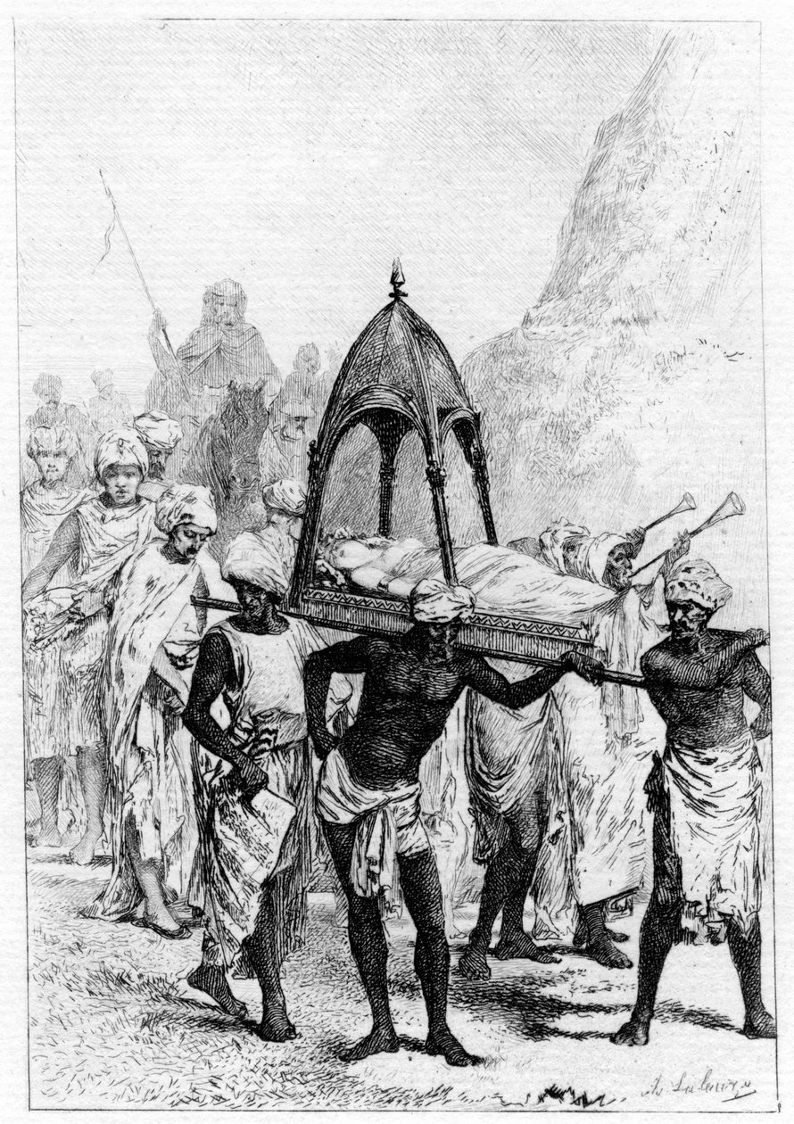 Sinbads kones begravelse, 1800-tallet af Unbekannt