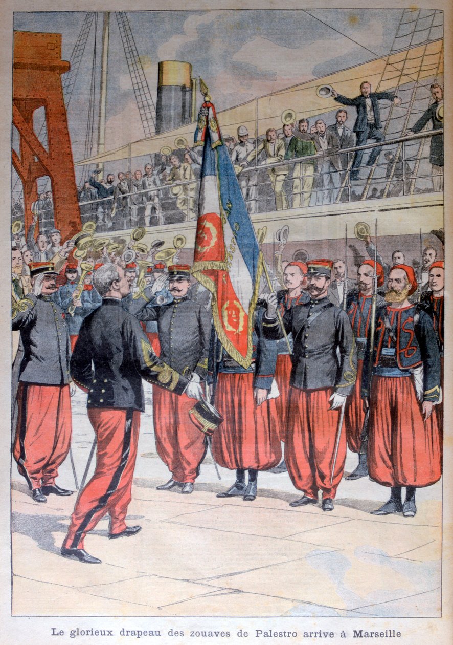 Det glorværdige flag fra Palestros zouave ankommer til Marseille, 1903 af Unbekannt