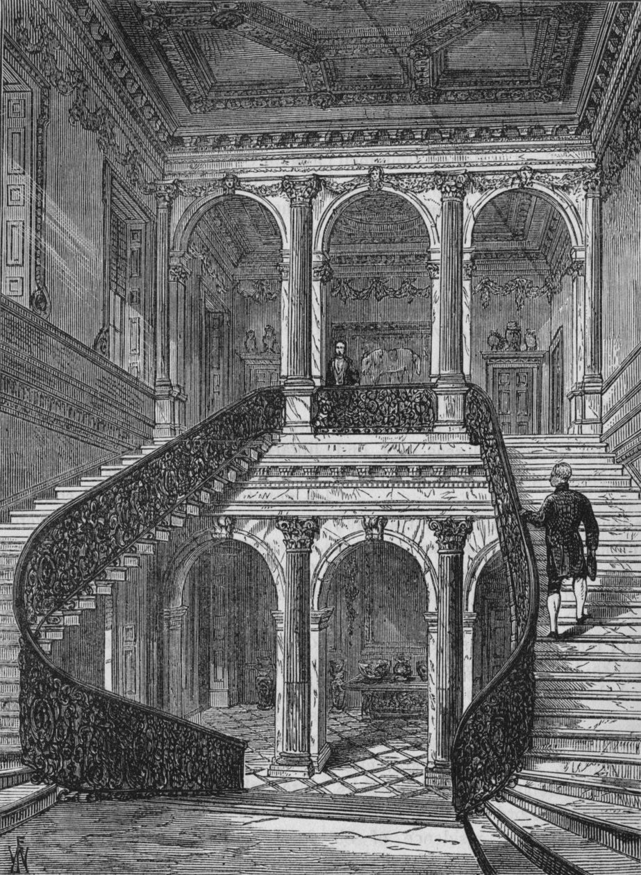 Den store trappe, Chesterfield House, Mayfair, Westminster, London, c1875 1878 af Unbekannt