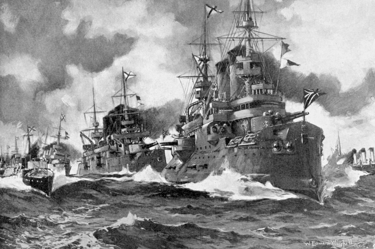 Den store russiske flåde damper frem for sidste gang, den russisk-japanske krig, 1904 af Unbekannt
