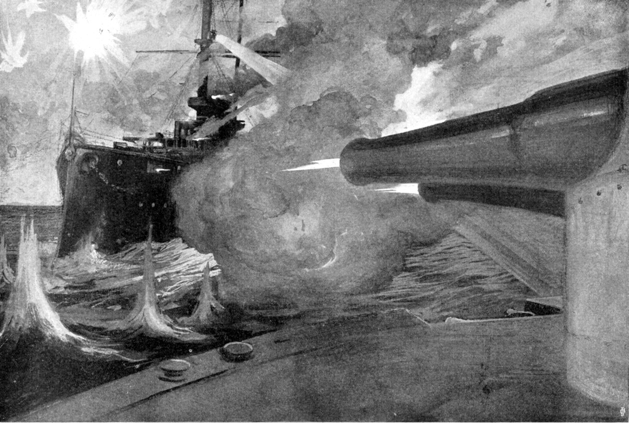 Kanonerne fra et japansk slagskib, Russisk-japansk krig, 1904 af Unbekannt
