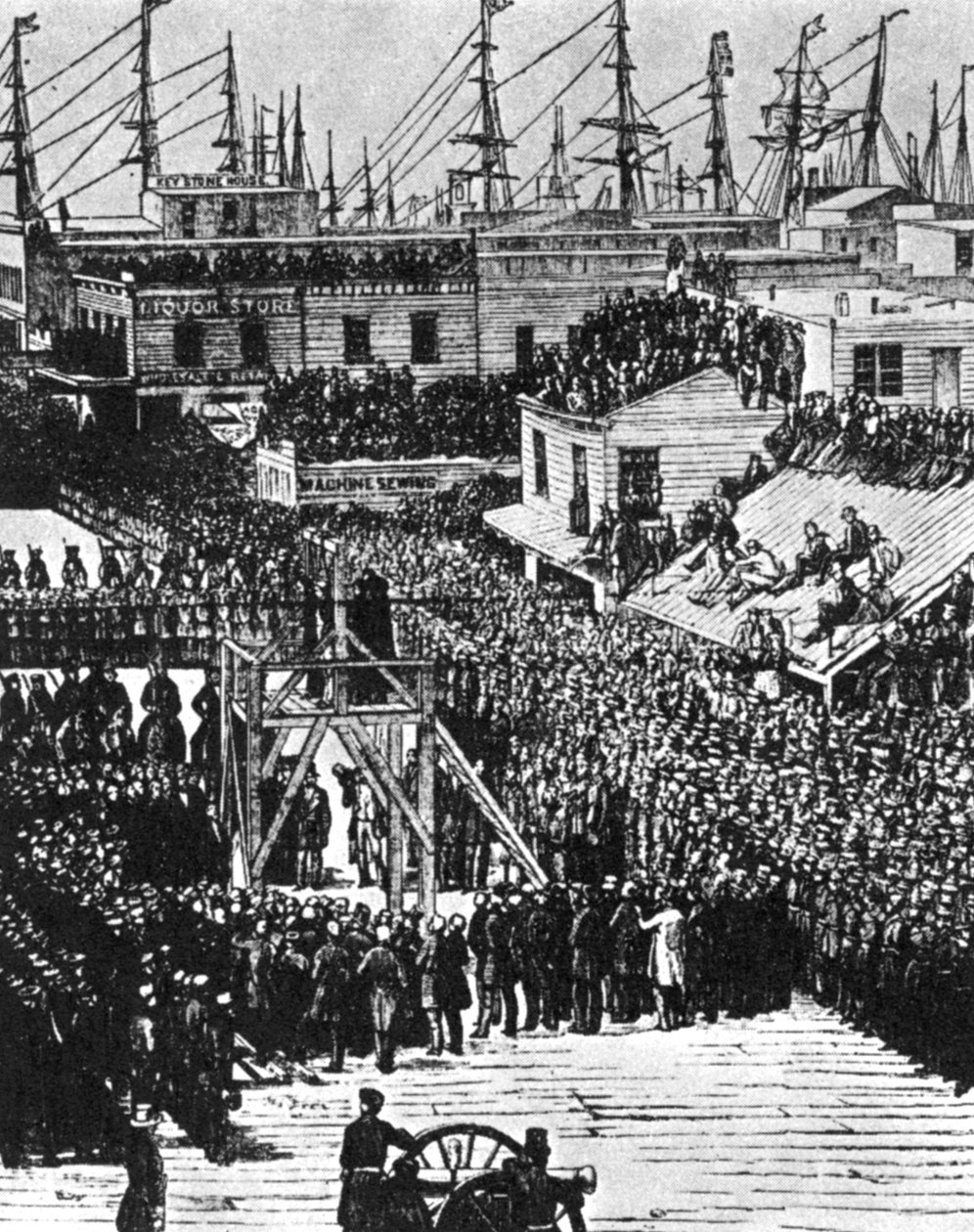 The hanging of Hetherington and Brace, San Francisco, 29. juli 1856 1954 af Unbekannt