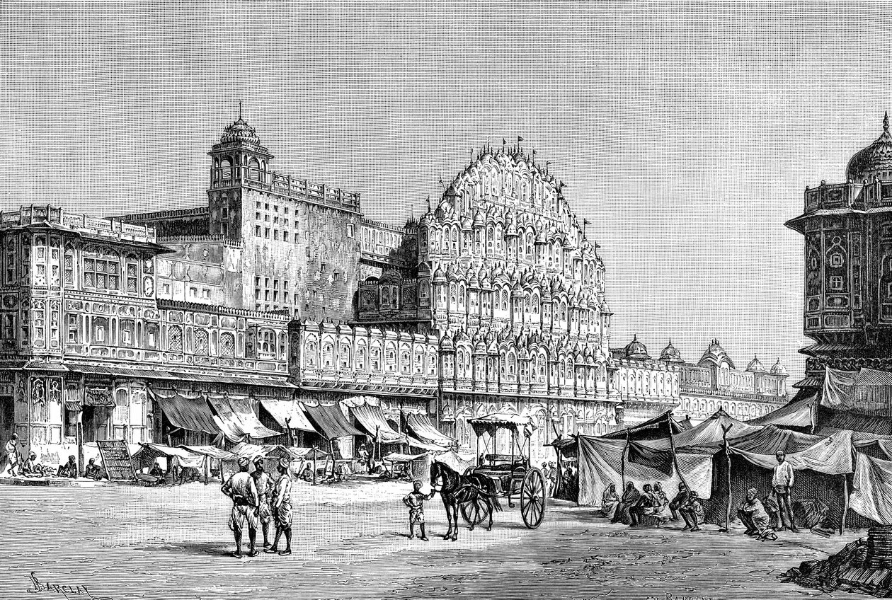Hovedgaden i Jaipur, Indien, 1895 af Unbekannt
