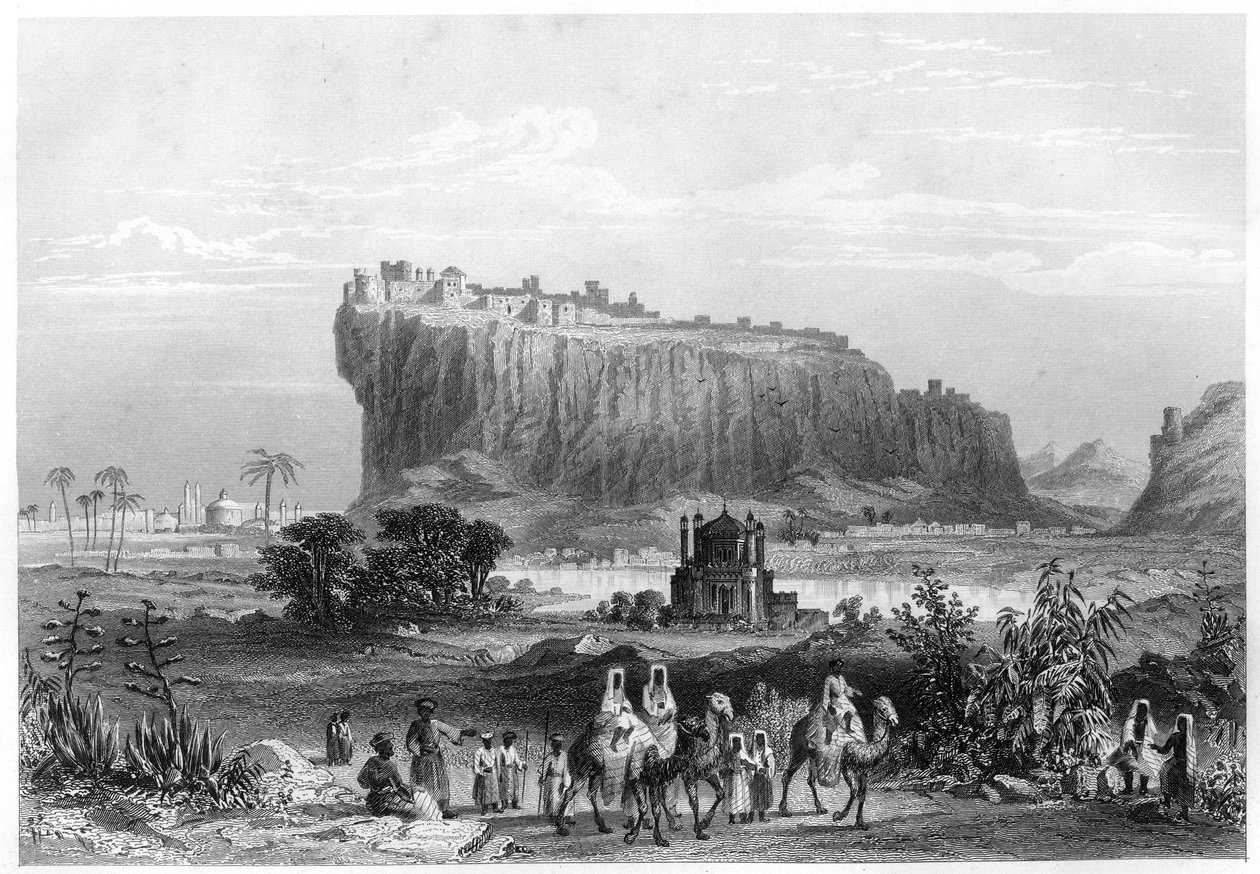 Bakkefæstningen i Gwalior, Indien, c1860 af Unbekannt