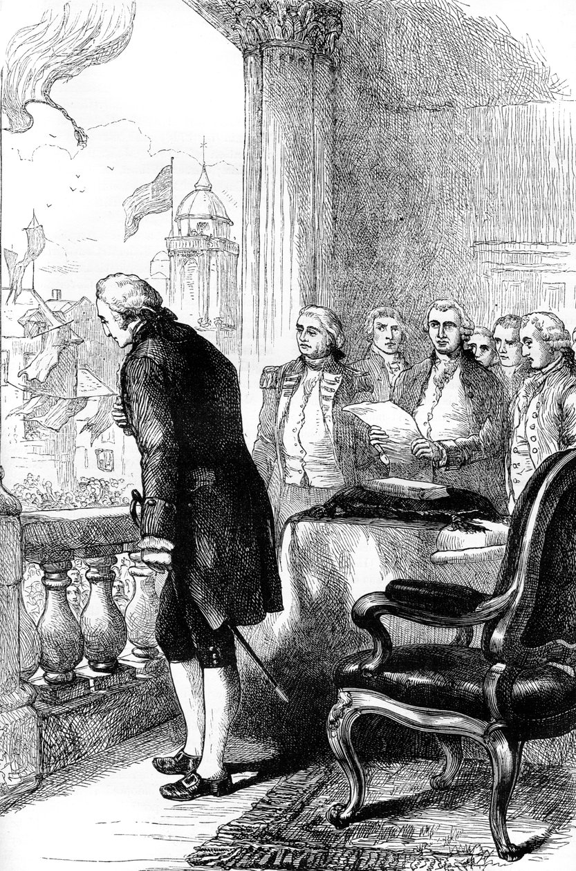 Indsættelsen af George Washington som præsident for USA, 1789 c1880 af Unbekannt