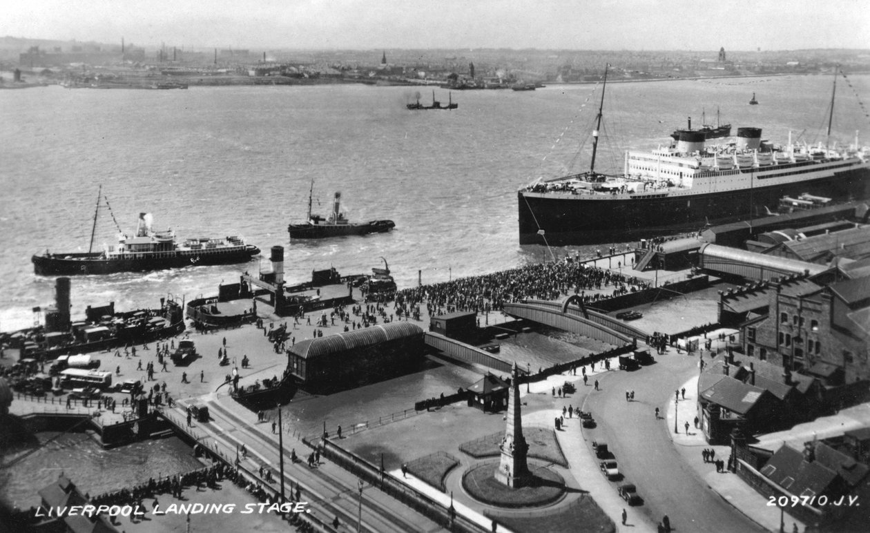 Landingspladsen ved Liverpool-havnen, Merseyside, tidligt i det 20. århundrede af Unbekannt