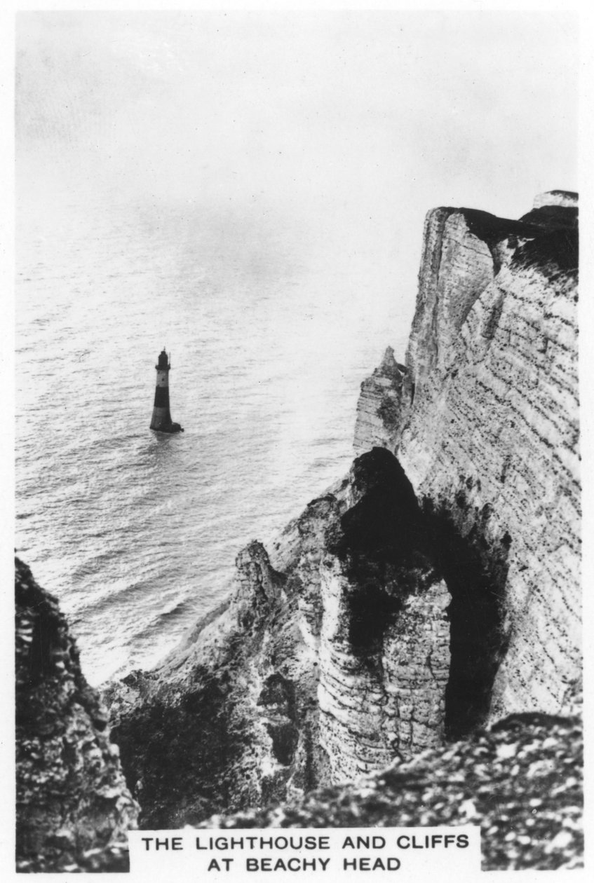 Fyrtårnet og klipperne ved Beachy Head, 1936 af Unbekannt
