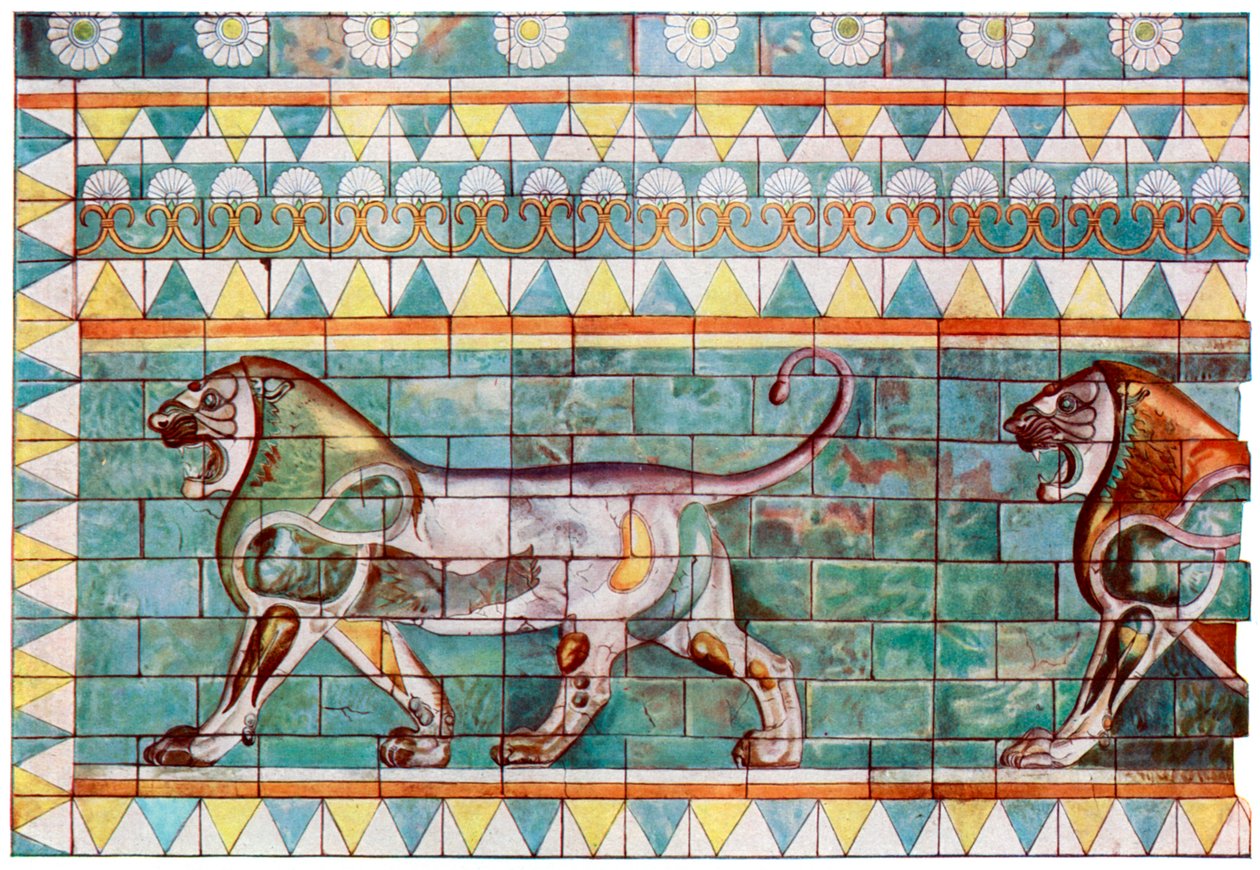 Løvefrisen fra kong Darius vinterpalads i Susa, Iran, 1933-1934 af Unbekannt
