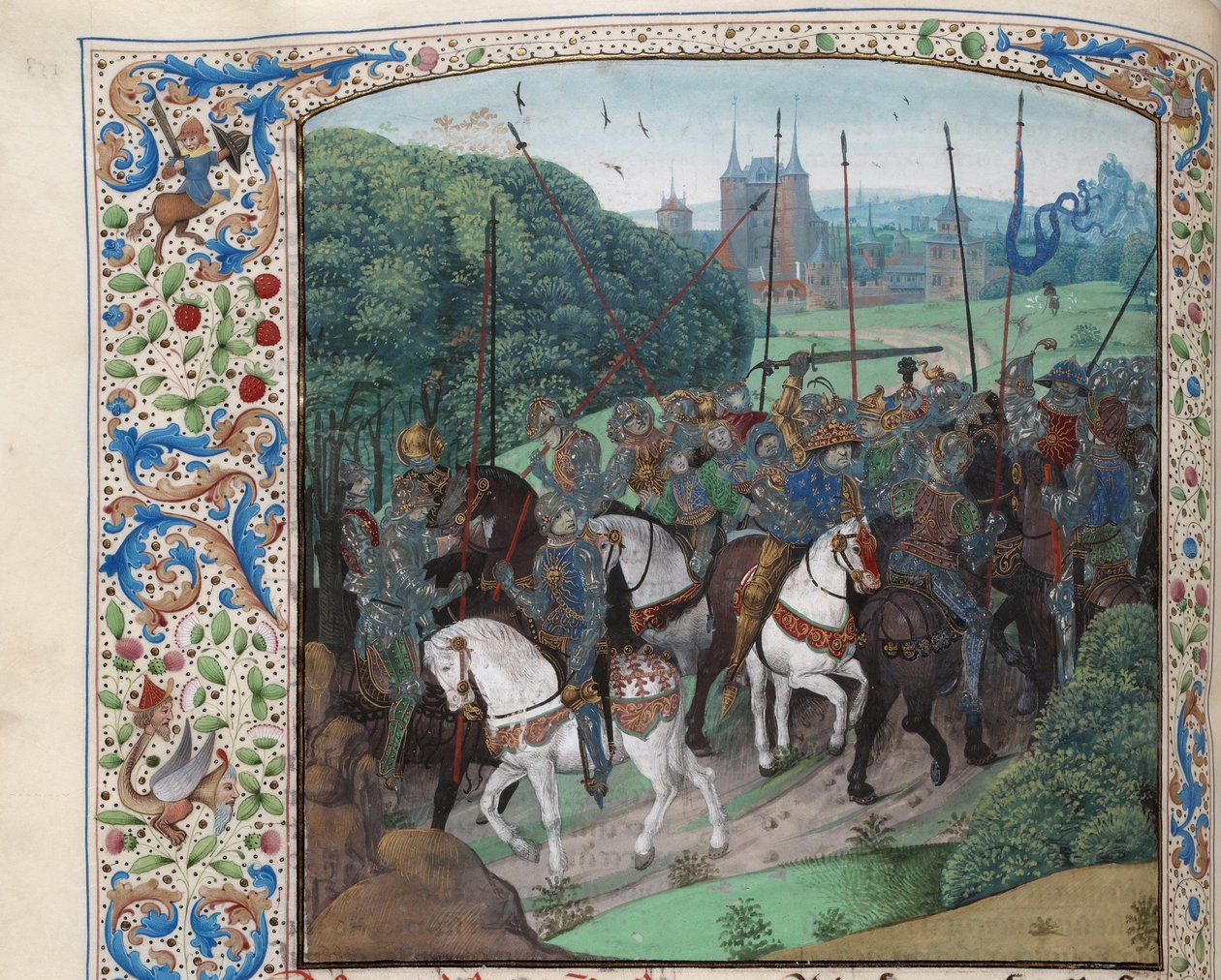 Karl VIs galskab i skoven nær Le Mans, ca 1470-1475. af Unbekannt