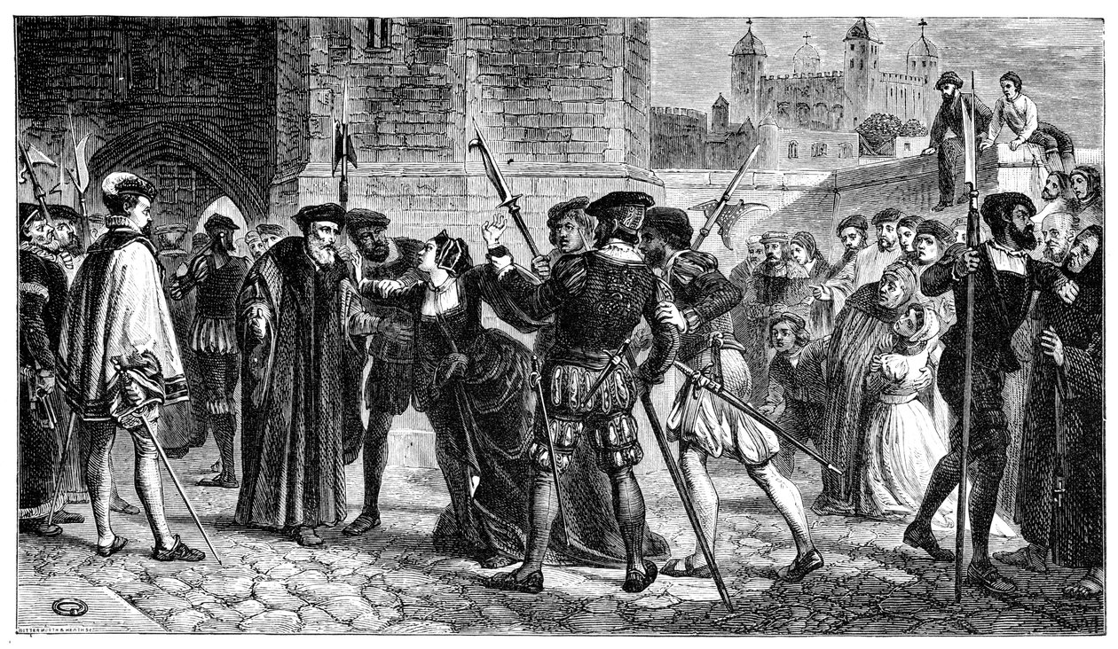Mødet mellem Sir Thomas More 1478-1535 og hans datter Margaret, 1800-tallet af Unbekannt