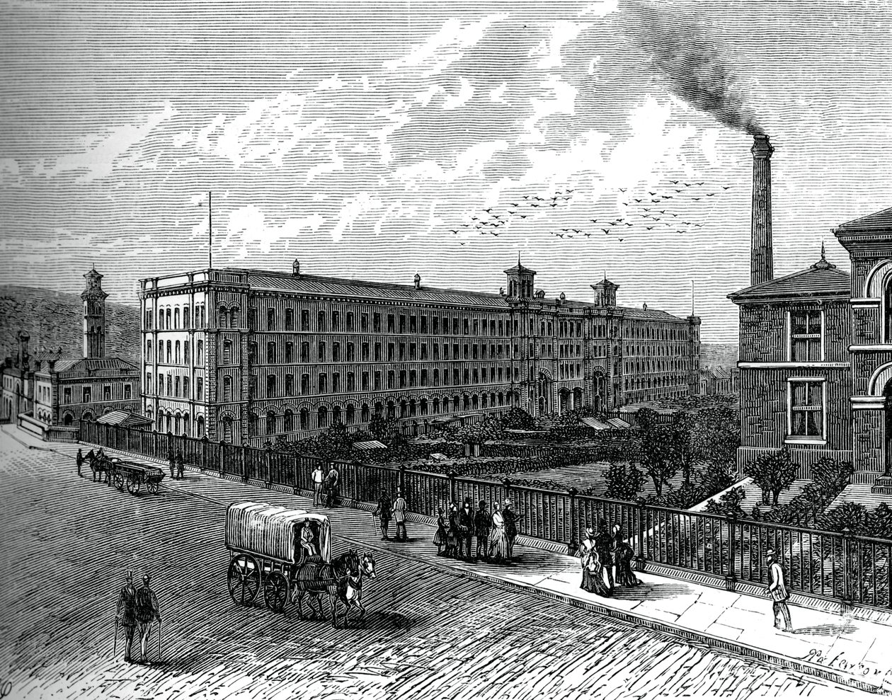 Møllen i Saltaire, c1880 af Unbekannt
