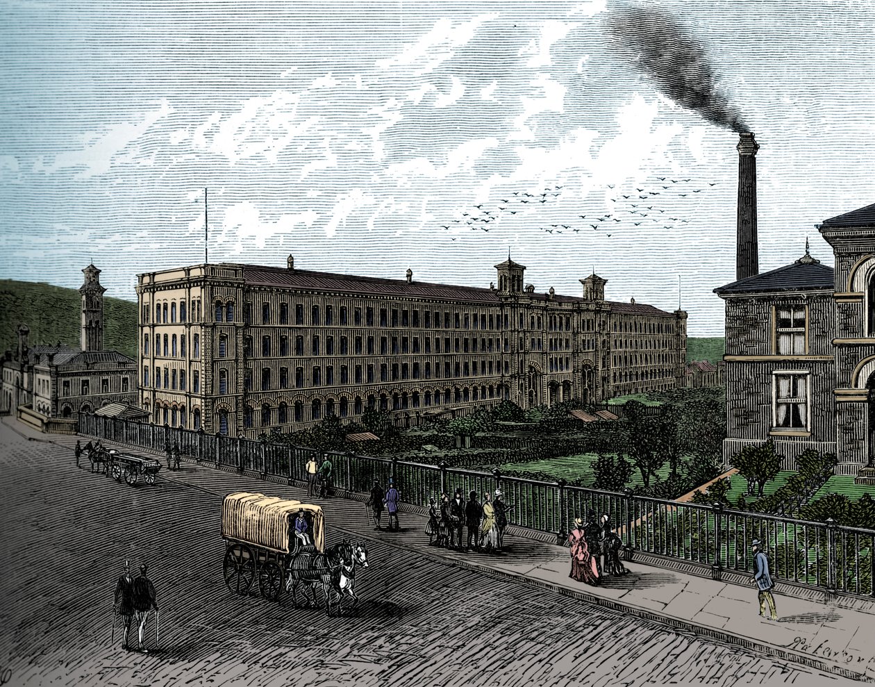 Møllen i Saltaire, c1880 af Unbekannt