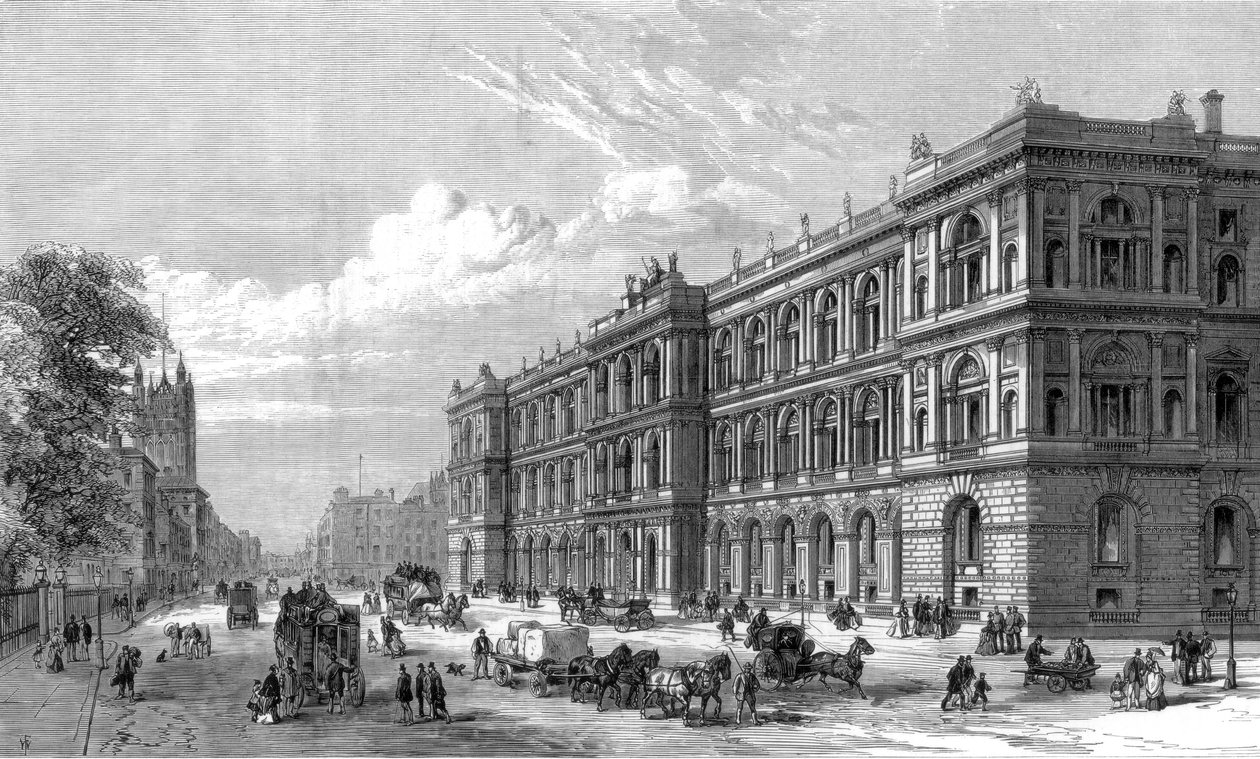 De nye hjem- og kolonikontorer, Parliament Street, Westminster, London, 1875 af Unbekannt