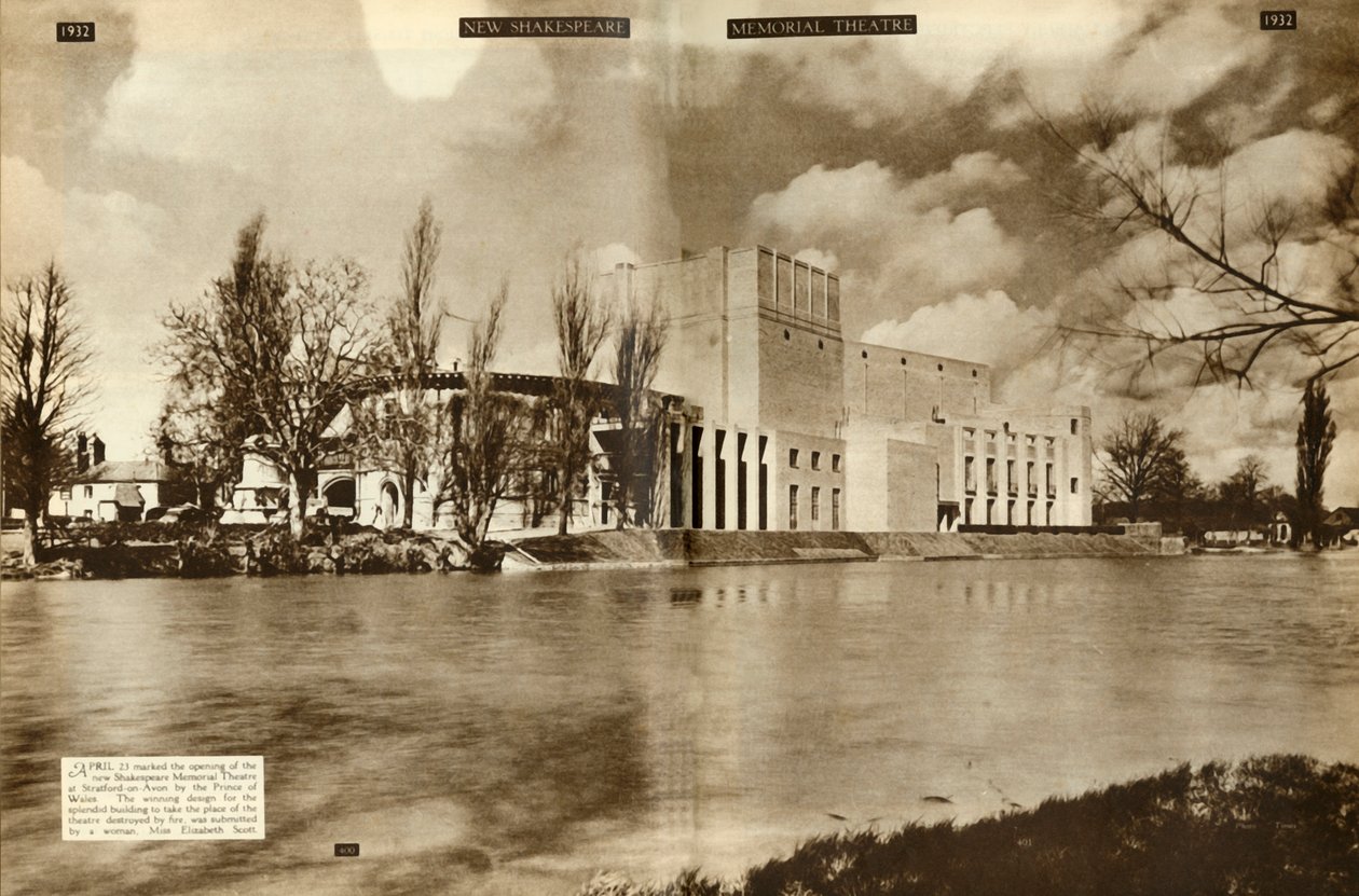 Det nye Shakespeare Memorial Theatre, Stratford-upon-Avon, Warwickshire, 1932, 1935. af Unbekannt