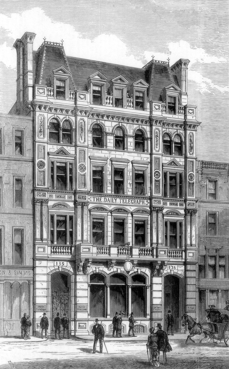 De nye kontorer for Daily Telegraph, Fleet Street, London, 1882 af Unbekannt