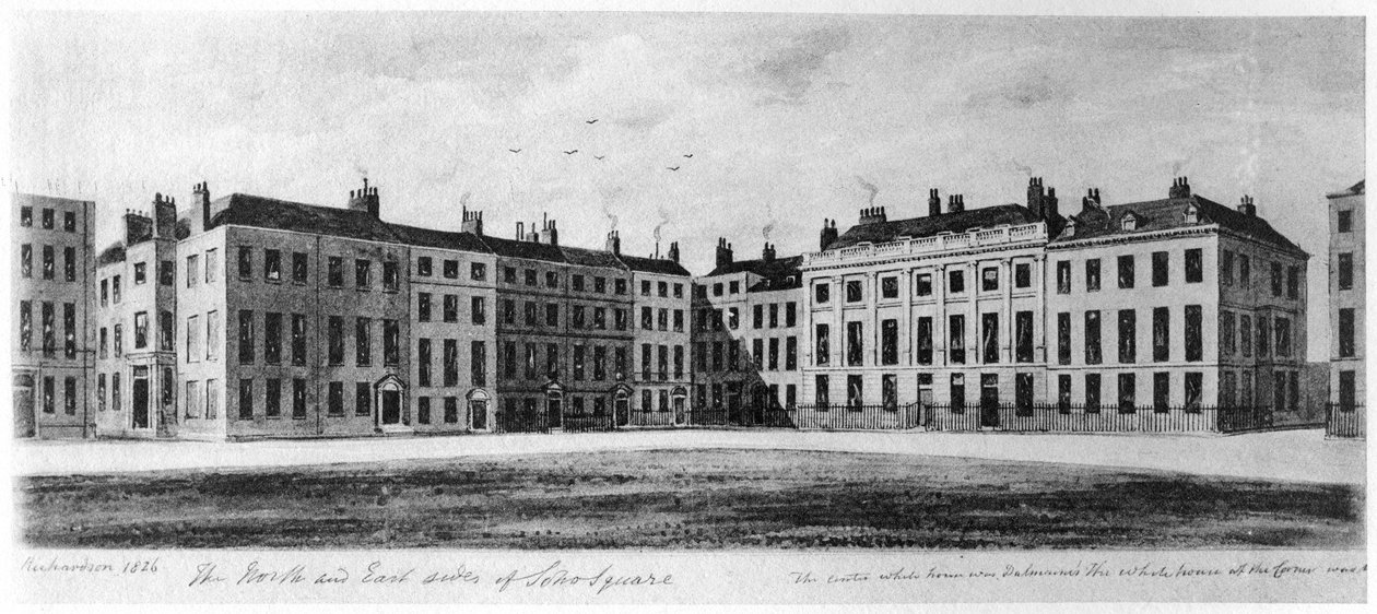 Nord- og sydsiden af Soho Square, London, 1826 1907 af Unbekannt