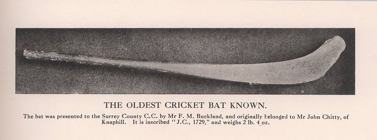 Den ældste kendte cricketbat, 1912. af Unbekannt