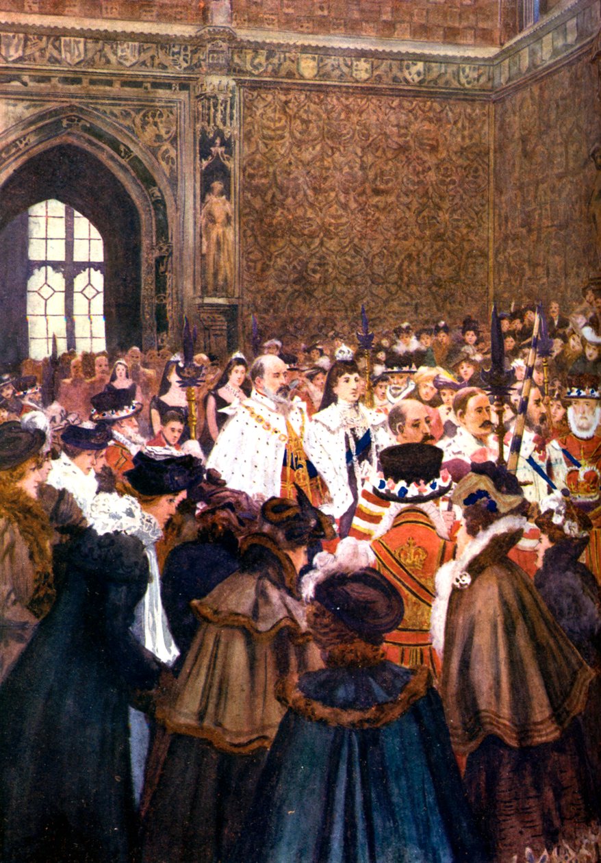 Parlamentets åbning af kong Edward VII, c1905 af Unbekannt