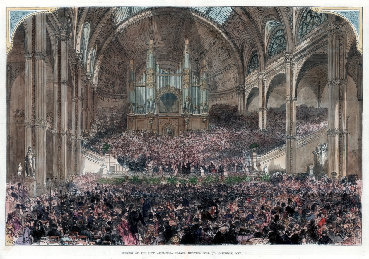 Åbningen af det nye Alexandra Palace, Muswell Hill, 1. maj 1875 af Unbekannt