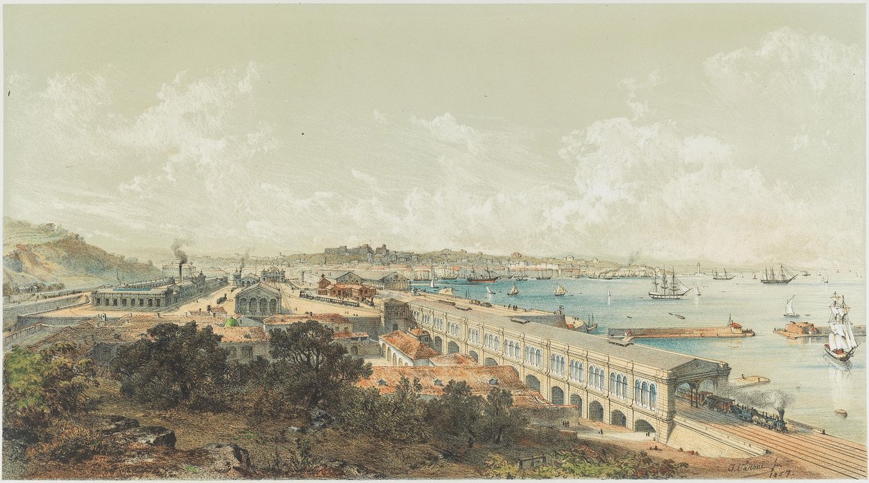Åbningen af statsjernbanen fra Ljubljana til Trieste den 27. juli 1857, 1857. af Unbekannt