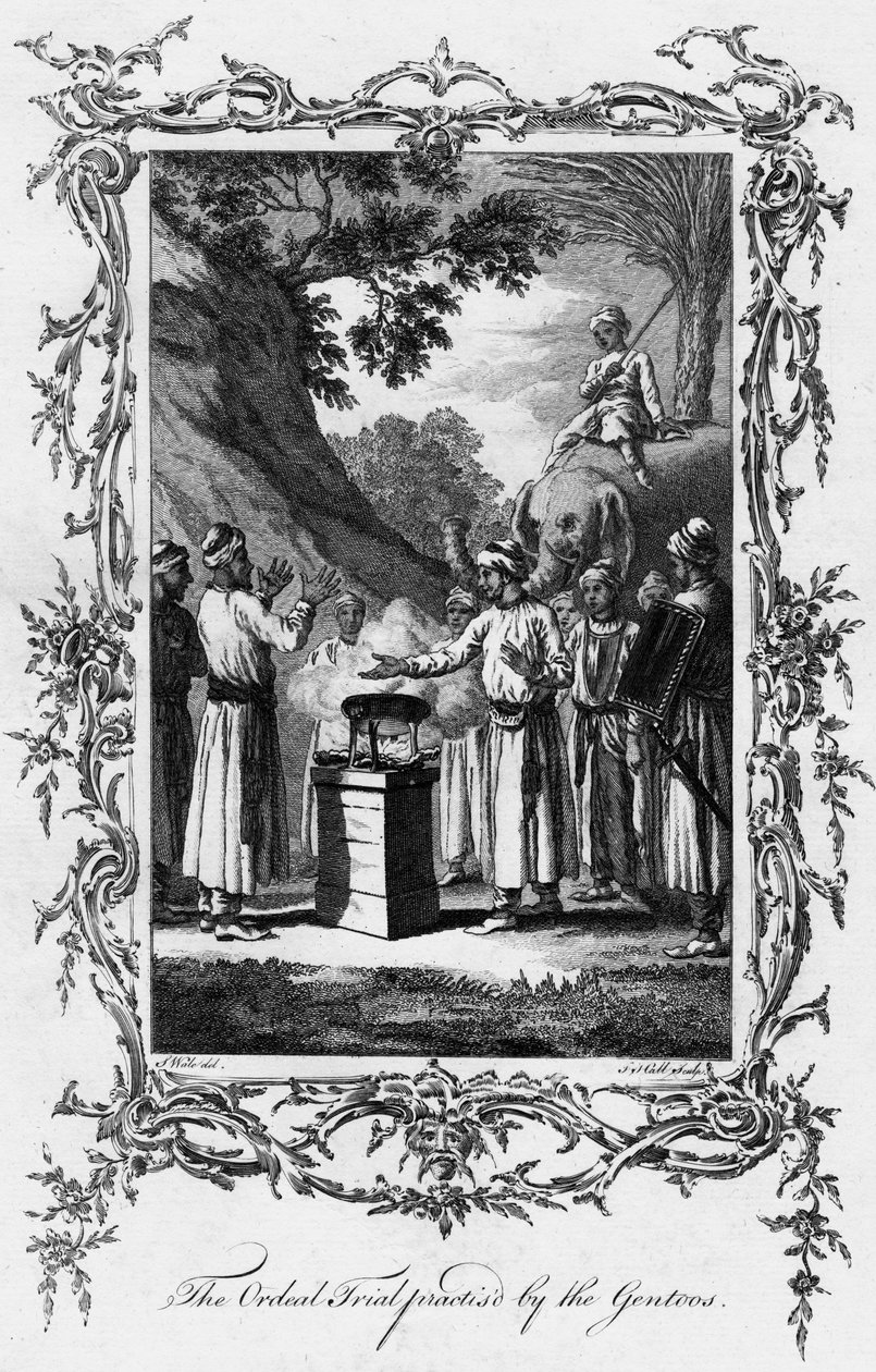 Prøvelsesprøven praktiseres af Gentoos, c1770 af Unbekannt