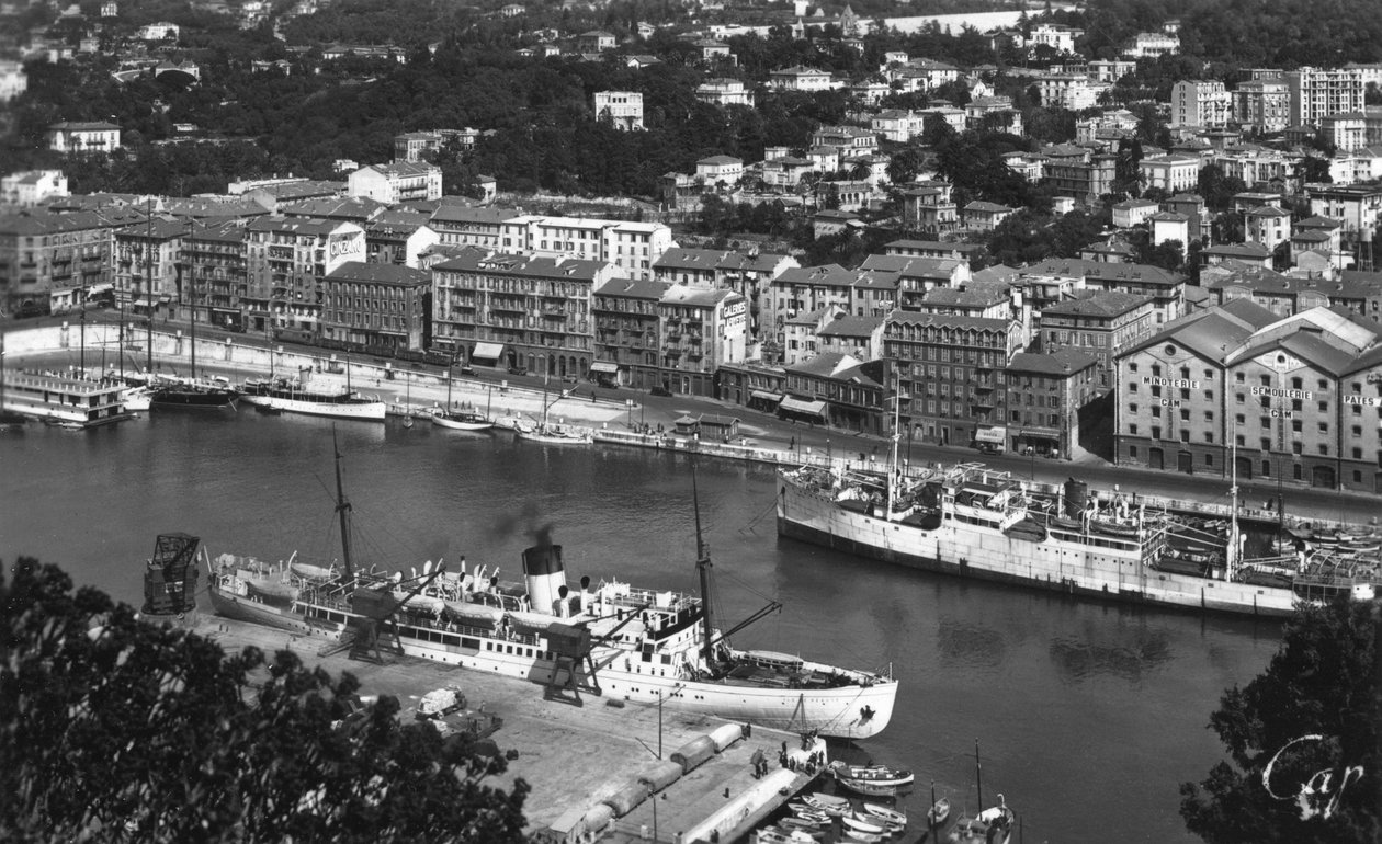 Havnen fra Mont Boron, Nice, Frankrig, begyndelsen af det 20. århundrede af Unbekannt