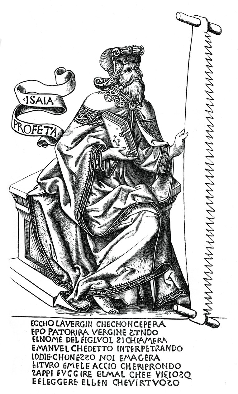 Profeten Esajas med instrumentet til sit martyrium, 1400-tallet, 1870 af Unbekannt