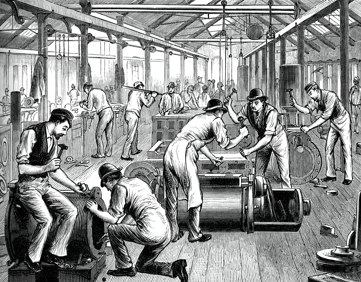 Pumpebutikken i et Cornwall-værk, c1880 af Unbekannt