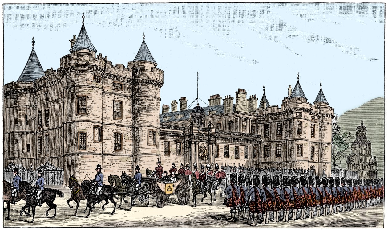 Dronningen forlader Holyrood Palace, Edinburgh, 1886, 1900 af Unbekannt