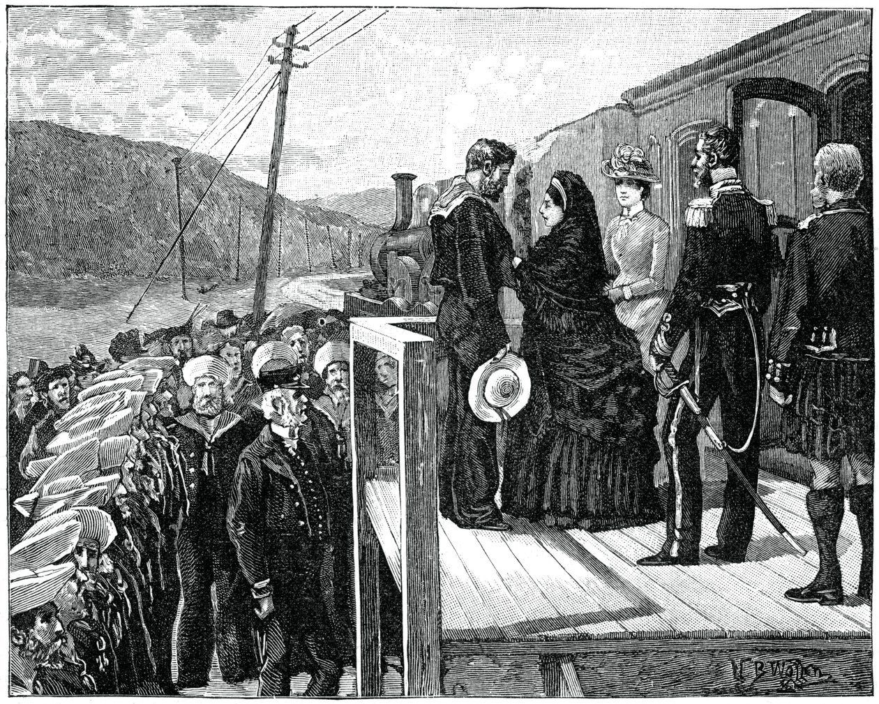 Dronningen overrækker Albert-medaljen til kystvagten George Oatley, slutningen af det 19. århundrede, 1900 af Unbekannt