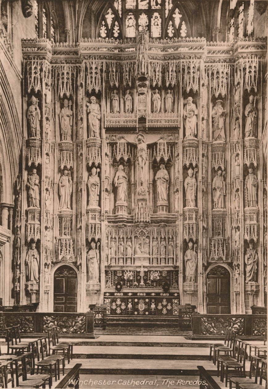Reredos, Winchester Cathedral, Hampshire, begyndelsen af det 20. århundrede af Unbekannt