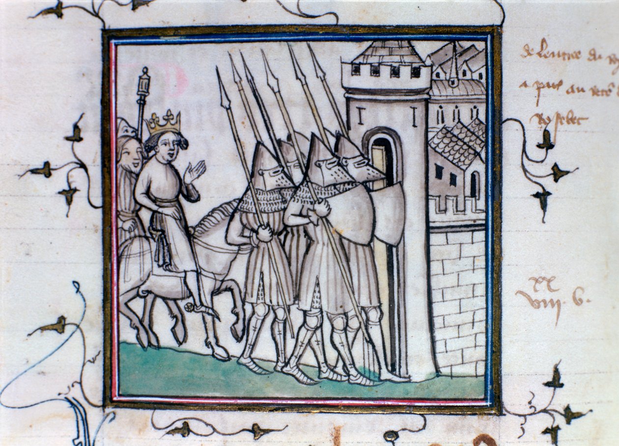 Charles VI af Frankrigs tilbagevenden efter slaget ved Rosbecque, 1382, 14.-15. århundrede af Unbekannt