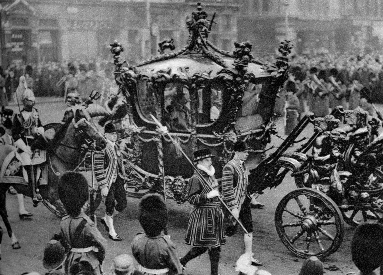 Den kongelige træner på vej til åbningen af parlamentet, London, 1926-1927 af Unbekannt